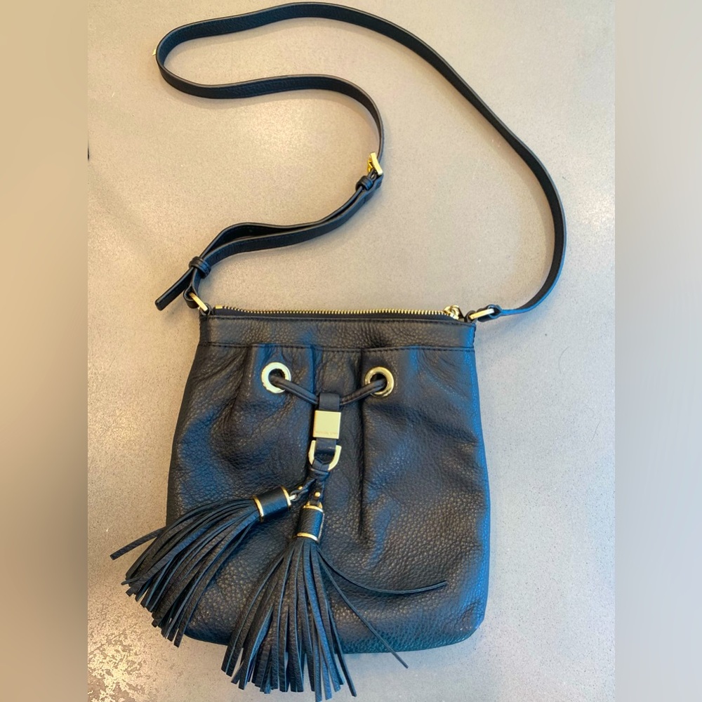 Michael Kors Leather Festival Crossbody in Black